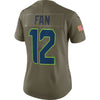Image of 12s Seattle Seahawks Women's Salute to Service Limited Jersey - Olive 2018/2019