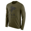 Image of Atlanta Falcons Men's Long Sleeve Olive Salute to Service Sideline Legend Performance 2018/2019