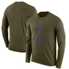 Image of Minnesota Vikings Men's Long Sleeve Olive Salute to Service Sideline Legend Performance 2018/2019