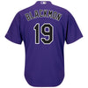 Image of Charlie Blackmon Colorado Rockies Majestic Alternate Official Cool Base Replica Player Jersey - Purple