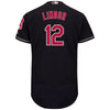 Image of Francisco Lindor Cleveland Indians Majestic Alternate Authentic Collection Flex Base Player Jersey - Navy