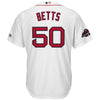 Image of Mookie Betts Boston Red Sox Majestic 2018 World Series Champions Team Logo Player Jersey – White