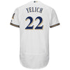 Image of Christian Yelich Milwaukee Brewers Majestic Authentic Collection Flex Base Player Jersey – White