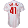 Image of Carlos Santana Philadelphia Phillies Majestic Official Cool Base Player Jersey – White