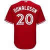Image of Josh Donaldson Toronto Blue Jays Majestic 2017 Cool Base Replica Player Jersey - Scarlet