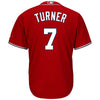 Image of Trea Turner Washington Nationals Majestic Alternate Official Cool Base Player Jersey - Scarlet