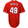 Image of Jake Arrieta Philadelphia Phillies Majestic Fashion Official Cool Base Player Jersey - Scarlet