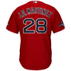 Image of J.D. Martinez Boston Red Sox Majestic 2018 World Series Champions Team Logo Player Jersey – Scarlet