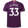 Image of Gabriel Jesus Manchester City 2018/19 Third Player Jersey – Purple
