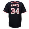 Image of Bryce Harper Washington Nationals Majestic Official Cool Base Player Replica Jersey - Navy