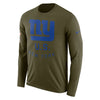 Image of New York Giants Men's Long Sleeve Olive Salute to Service Sideline Legend Performance 2018/2019