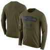 Image of Seattle Seahawks Men's Long Sleeve Olive Salute to Service Sideline Legend Performance 2018/2019