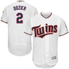 Image of Brian Dozier Minnesota Twins Majestic Home Flex Base Authentic Collection Player Jersey - White