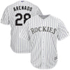 Image of Nolan Arenado Colorado Rockies Majestic Home Official Cool Base Player Jersey - White