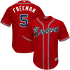 Image of Freddie Freeman Atlanta Braves Majestic Official Cool Base Player Jersey - Red
