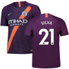 Image of David Silva Manchester City 2018/19 Third Player Jersey – Purple