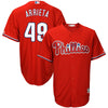 Image of Jake Arrieta Philadelphia Phillies Majestic Fashion Official Cool Base Player Jersey - Scarlet