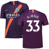 Image of Gabriel Jesus Manchester City 2018/19 Third Player Jersey – Purple