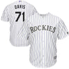 Image of Wade Davis Colorado Rockies Majestic Home Cool Base Player Jersey - White