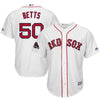 Image of Mookie Betts Boston Red Sox Majestic 2018 World Series Champions Team Logo Player Jersey – White