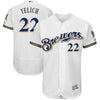 Image of Christian Yelich Milwaukee Brewers Majestic Authentic Collection Flex Base Player Jersey – White