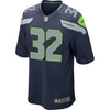 Image of Chris Carson Seattle Seahawks Game Jersey - Navy 2018/2019