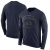 Image of Los Angeles Chargers Men's Long Sleeve Navy Salute to Service Sideline Legend Performance 2018/2019