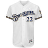 Image of Christian Yelich Milwaukee Brewers Majestic Authentic Collection Flex Base Player Jersey – White
