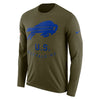 Image of Buffalo Bills Men's Long Sleeve Olive Salute to Service Sideline Legend Performance 2018/2019