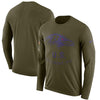 Image of Baltimore Ravens Men's Long Sleeve Olive Salute to Service Sideline Legend Performance 2018/2019