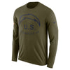 Image of Los Angeles Chargers Men's Long Sleeve Olive Salute to Service Sideline Legend Performance 2018/2019