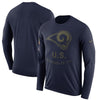 Image of Los Angeles Rams Men's Long Sleeve Navy Salute to Service Sideline Legend Performance 2018/2019