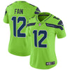 Image of 12s Seattle Seahawks Women's Vapor Untouchable Color Rush Limited Player Jersey - Neon Green 2018/2019