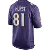 Image of Hayden Hurst Baltimore Ravens Draft First Round Pick Game Jersey – Purple 2018/2019