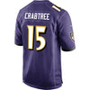 Image of Michael Crabtree Baltimore Ravens Game Jersey – Purple 2018/2019