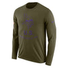 Image of Minnesota Vikings Men's Long Sleeve Olive Salute to Service Sideline Legend Performance 2018/2019