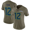 Image of 12s Seattle Seahawks Women's Salute to Service Limited Jersey - Olive 2018/2019