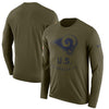 Image of Los Angeles Rams Men's Long Sleeve Olive Salute to Service Sideline Legend Performance 2018/2019
