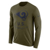 Image of Los Angeles Rams Men's Long Sleeve Olive Salute to Service Sideline Legend Performance 2018/2019
