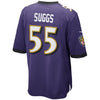Image of Terrell Suggs Baltimore Ravens Game Jersey - Purple 2018/2019