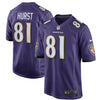 Image of Hayden Hurst Baltimore Ravens Draft First Round Pick Game Jersey – Purple 2018/2019