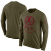 Image of Washington Redskins Men's Long Sleeve Olive Salute to Service Sideline Legend Performance 2018/2019