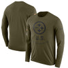 Image of Pittsburgh Steelers Men's Long Sleeve Olive Salute to Service Sideline Legend Performance 2018/2019