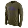 Image of Baltimore Ravens Men's Long Sleeve Olive Salute to Service Sideline Legend Performance 2018/2019