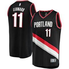 Meyers Leonard Portland Trail Blazers Branded Fast Break Team Color Player Jersey Black - Icon Edition