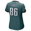 Image of Women's Zach Ertz Midnight Green Philadelphia Eagles Super Bowl LII Champions Patch Game Jersey 2019