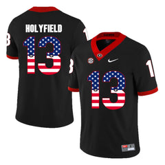 Elijah Holyfield 13 Black Georgia Tech Jersey 2018 - 2019