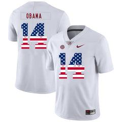 Barack Obama 14 White Alabama Crimson Tide Jersey 2018 - 2019