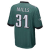 Image of Men's Jalen Mills Midnight Green Philadelphia Eagles Super Bowl LII Champions Patch Game Jersey 2019