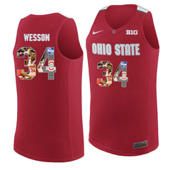 Ohio State Wesson #34 Scarlet Jersey